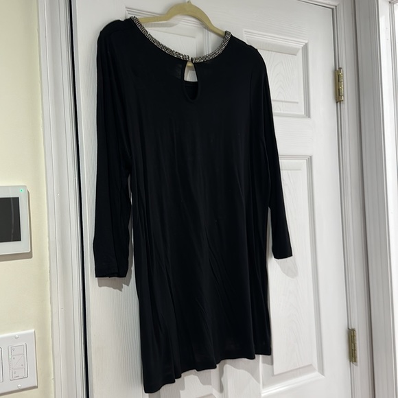 Cynthia Rowley Women size 1X  Black Jeweled Top/ tunic - Picture 10 of 10